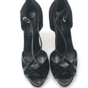 Peep toe strappy heels